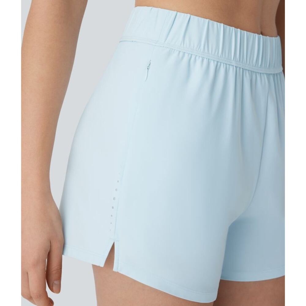 NEW Halara Running Shorts Blue Quick Dry Zipper Pocket Athletic Gym Active XS - Picture 5 of 11